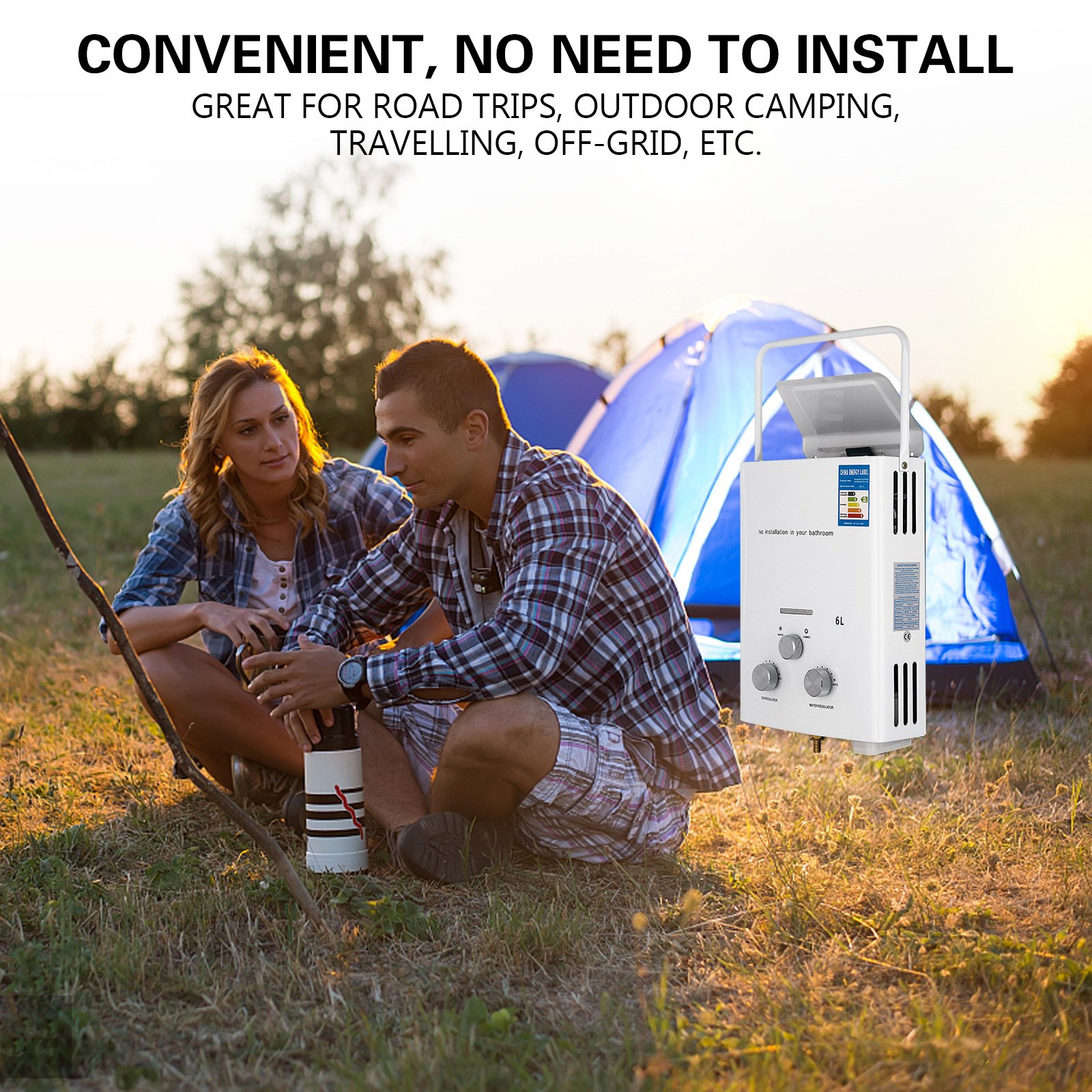 16KW draagbare 6L LPG-boiler zonder tank