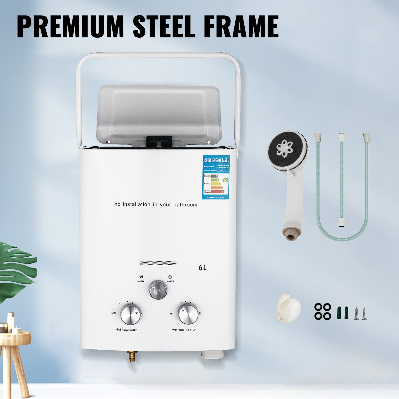 16KW draagbare 6L LPG-boiler zonder tank