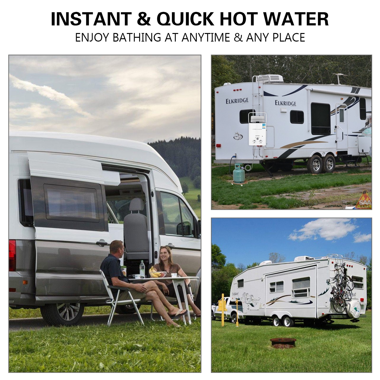 16KW draagbare 6L LPG-boiler zonder tank