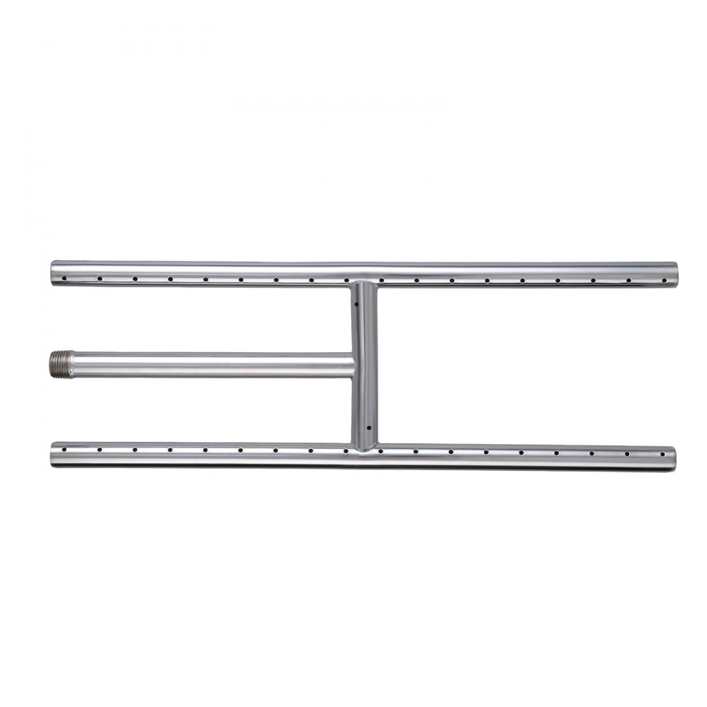 VEVOR 6 x 18 inch Drop-in Fire Pit Pan, Rectangular Stainless Steel Fire Pit Burner, Natural & Propane Gas Fire Pan H-Burner 90,000 BTU for Indoor or Outdoor Use