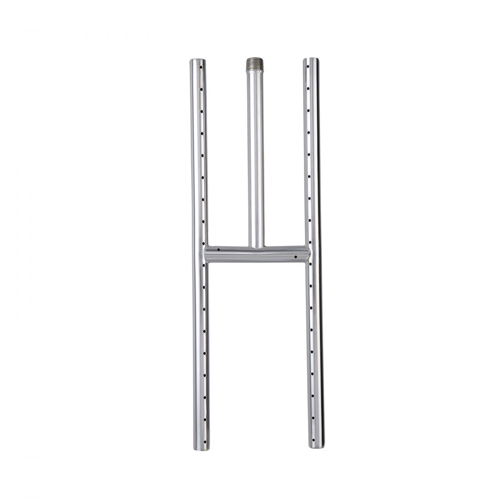 VEVOR 6 x 18 inch Drop-in Fire Pit Pan, Rectangular Stainless Steel Fire Pit Burner, Natural & Propane Gas Fire Pan H-Burner 90,000 BTU for Indoor or Outdoor Use