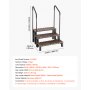 VEVOR Hot Tub Trap met leuningen, 3 treden, 82 cm breed, geschikt voor bovengrondse/opblaasbare zwembaden, campers, terrassen en veranda's, antislip stalen treden met HIPS-frame