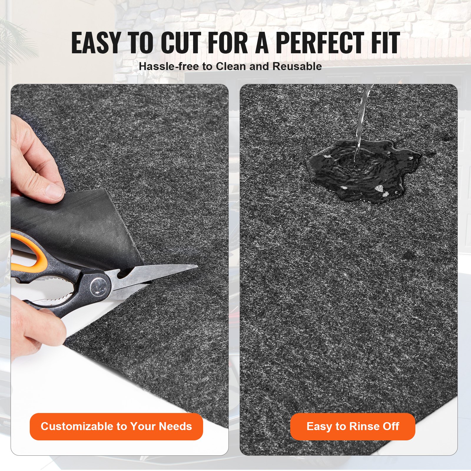 VEVOR zwembadonderlegger 500 g/m² whirlpoolmat 2032 x 2 mm vloerzeil vilt & PE vloerbescherming ondervloermat beschermmat vloerplaat vloerbeschermingszeil zwembadtapijt viltmat vloermat