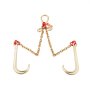 VEVOR G80 V-snaarketting, 5/16 inch x 2 voet sleepketting met 15 inch J-haak en grijphaak, zware transportsleepketting met een veilige werklast van 10.800 lbs voor het bergen van platte vrachtwagens