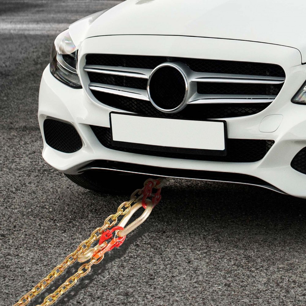 VEVOR G80 V-snaarketting, 5/16 inch x 3 voet sleepketting met R-haak, T-haak, J-haak en grijphaak, transportsleepketting met een veilige werklast van 10.800 lbs voor het bergen van platte vrachtwagens