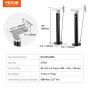 VEVOR 2-delige uitschuifbare steunset voor campers, 2,27 ton per stuk, in hoogte verstelbaar van 500–1230 mm, 2 mm dikke stalen buizen voor trailers, campers, enz. Zilverkleurige caravanaccessoires voor stabiliteit.