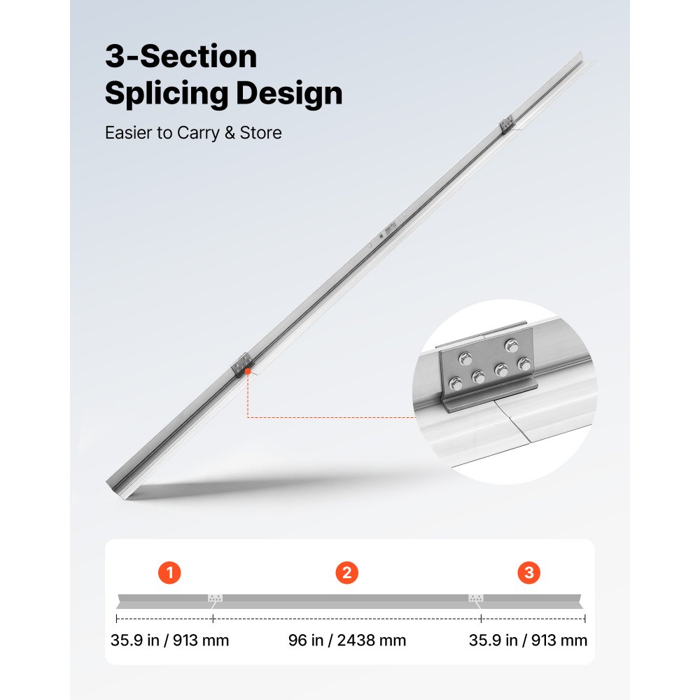 VEVOR Concrete Screed Blade 14 ft Length Aluminum Alloy Board Leveling Tool, 5.3 in Wide Straight Edge, Wide Coverage, Replacement Surface Leveler for Driveway, Patio, Sidewalk, Garage Floor Finishing