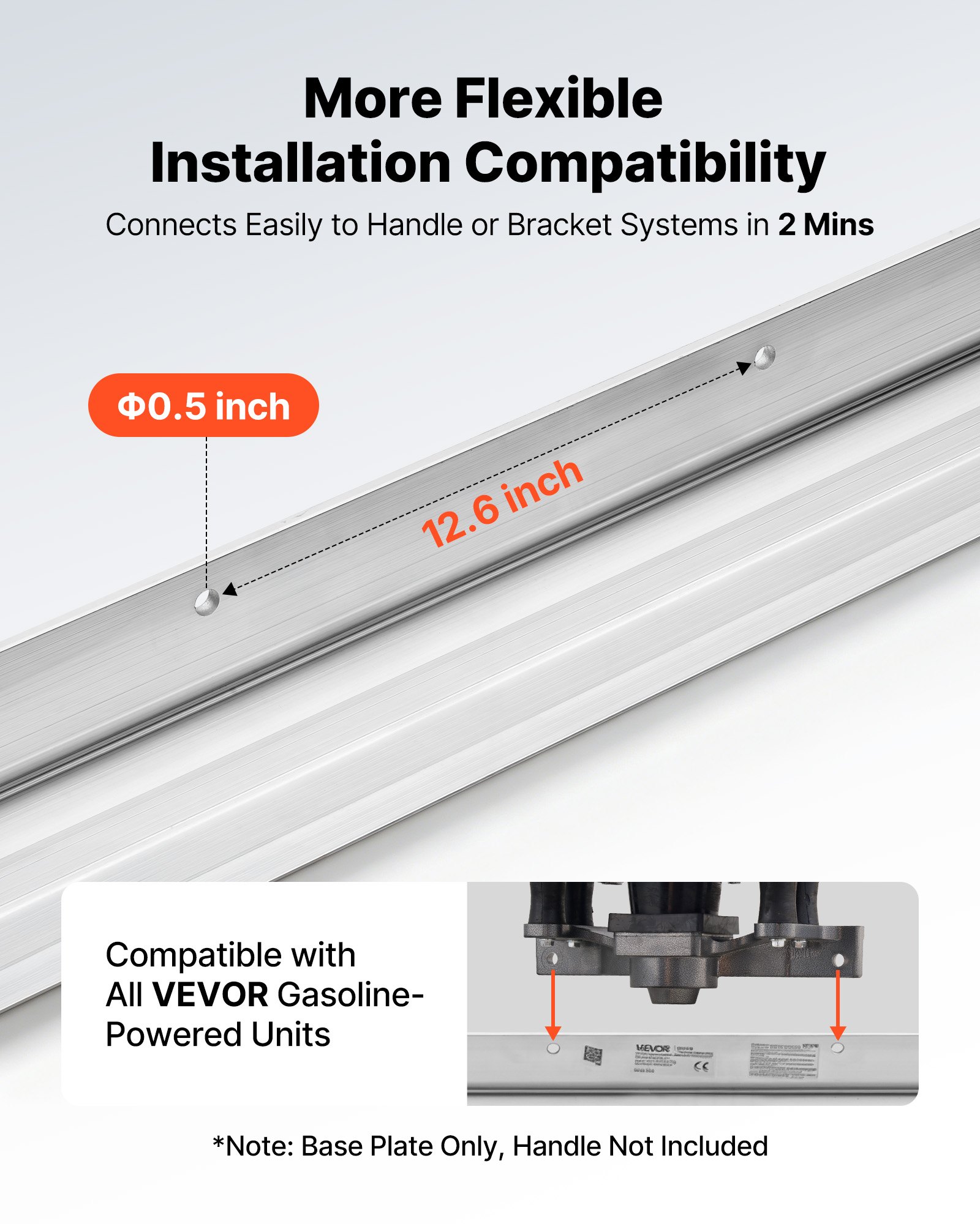 VEVOR 3048mm afstrijkspatel van aluminiumlegering, betonafstrijker, 134mm breed voor een groot oppervlak, vervangingsonderdeel voor betonvibratoren, nivelleergereedschap voor het afstrijken en egaliseren in de wegenbouw en vloernivellering.
