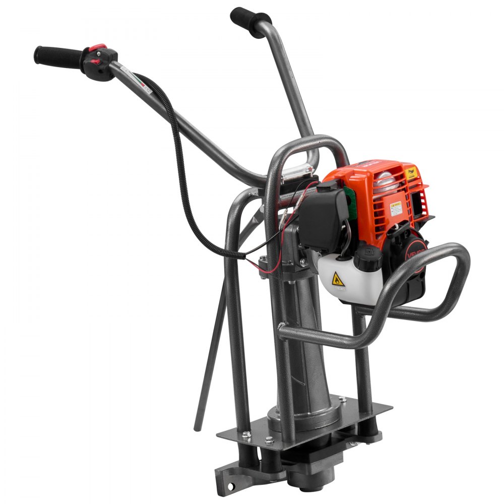 VEVOR betonvibrator, elektrische betonverdeler, vibratie-nivelleringsmachine, benzine-aangedreven, 1,16 pk 4-taktmotor, in hoogte verstelbare handgreep en steunpaal, machine voor het afwerken van nat cement voor het egaliseren van vloeren.