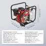 VEVOR Benzinemotor Waterpomp ca. 8 cm, 7 pk, 265 GPM, ca. 43 m opvoerhoogte, 7 m zuigkracht, 4-takt benzine-aangedreven vuilwaterpomp, draagbare hogedruk met slang voor irrigatiezwembad, EPA-gecertificeerd