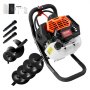 VEVOR 52CC 1450W benzine grondboor met 6-inch en 10-inch kernboren en 3 verlengstangen, paalhekgatenboor voor landbouwgrond, tuinplanten, oranje + zwart