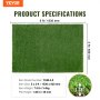 VEVOR Artifical Grass, 0.9 x 1.5 m Rug Green Turf, 35mm Fake Door Mat Outdoor Patio Lawn Decoration, Easy to Clean with Drainage Holes, Perfect For Multi-Purpose Home Indoor Entryway Scraper Dog Mats