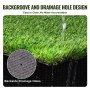 VEVOR artificial grass 1220x1830mm lawn carpet sold by the meter PP+PE materials artificial grass carpet 35mm pile height density of 17,000 stitches with drainage holes Ideal for outdoor gardens courtyards