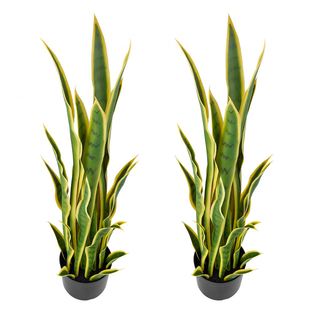 VEVOR 2 stuks kunstmatige Sansevieria 914 mm hoge kunstmatige slangenplant in pot, nep-slangenplant voor thuis, kantoor, tuin en bedrijf, gemaakt van HDPE-materiaal, UV-bescherming, 24 bladeren, onderhoudsvriendelijke decoratie