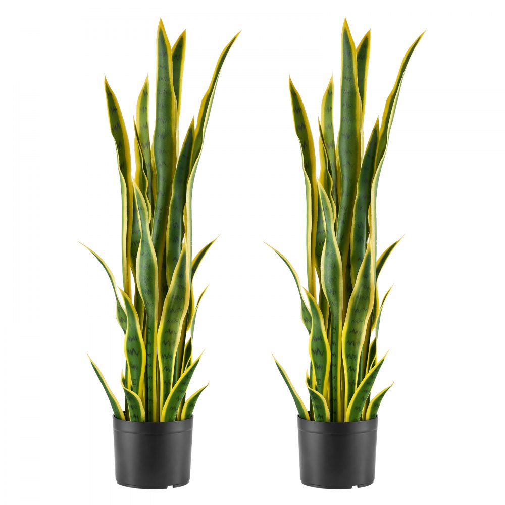 VEVOR 2 stuks kunstmatige Sansevieria 914 mm hoge kunstmatige slangenplant in pot, nep-slangenplant voor thuis, kantoor, tuin en bedrijf, gemaakt van HDPE-materiaal, UV-bescherming, 24 bladeren, onderhoudsvriendelijke decoratie