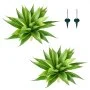 VEVOR Artificial Agave, 28W x 22H 2PCS Fake Agave Plants with Ground Stakes, Sun-Resistant for Home, Garden, Office, Store, Living Room, Porch, Indoor Outdoor Decor, Realistic Texture Faux Plant, Green