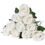 VEVOR Kunstbloemen Rozen, 120 stuks Kunstbloemen, Witte neprozen met stelen, Schuimrozen voor DIY bruidsboeketten Bruids Valentijnsdag Moederdag Huisdecoratie