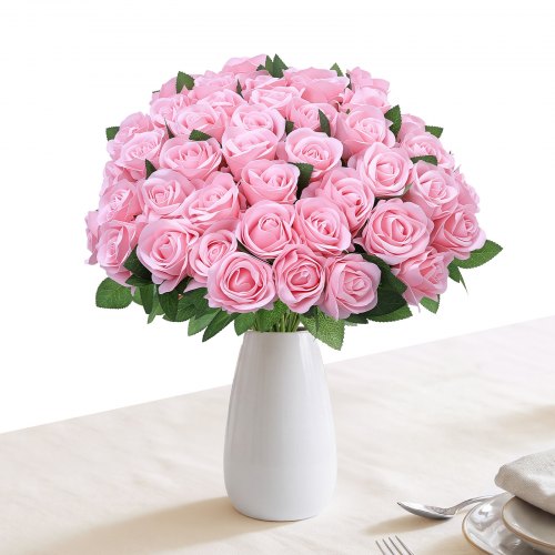 VEVOR Kunstbloemen, Neprozen met Stelen, 60 Bossen, Kunstplant, Roze, Kunstbloemenboeket voor Thuis, Kantoor & Bruiloft Decoratie, Gemaakt van Zijde & Plastic, Onderhoudsvrije Kunstplant, DIY