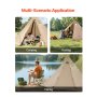 VEVOR Hot Tent for 4-6 Persons, Portable Winter Tipi Tent with Stove Jack, Waterproof Canvas Camping Tents, Lightweight 4 Season Shelter Tents for Hiking Fishing Backpacking, L Size