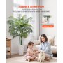 VEVOR Kunst Areca Palmboom, 1,8 m Kunstmatige Tropische Palmplanten met Witte Hoge Plantenbak, Kunstzijden Plant in Pot, Nepboom voor Veranda's, Woonkamers, Patio's, Huis, Kantoor