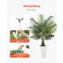 VEVOR Kunstmatige Areca Palmboom, 1,5 m kunstmatige tropische palmplanten met witte plantenbak, kunstzijden plant in pot, nepboom voor veranda's, woonkamers, patio's, huizen en kantoren
