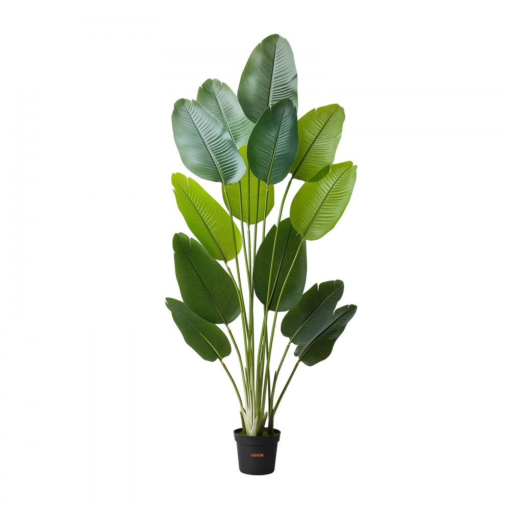 VEVOR Artificial Bird of Paradise 1829 mm Tall, Fake Tropical Plants with with 13 Trunks & White Pot, Faux Floor Silk Tree, Large Trees for Home Office Living Room Decor House Warming, Indoor Outdoor