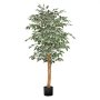 VEVOR Kunstficusboom, 1524 mm met zwarte pot, kunstficusplant met natuurlijke houten stam en realistische groene bladeren, zijden boom voor gebruik binnenshuis, voor thuis, op kantoor en in de woonkamer