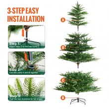 VEVOR Kerstboom 1,98m kunstkerstboom 350 LED's 900 tips