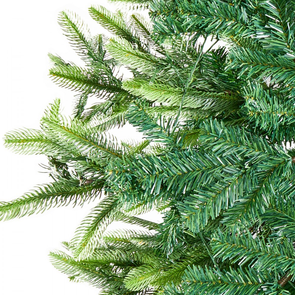 VEVOR Christmas Tree, 7.5ft Prelit Artificial Xmas Tree, Full Holiday Decor Tree with 700 Warm White LED Lights, 1319 Branch Tips, Metal Base for Home Party Office Decoration