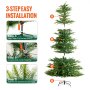 VEVOR Kerstboom 2,25m kunstkerstboom 700 LED's 1319 tips