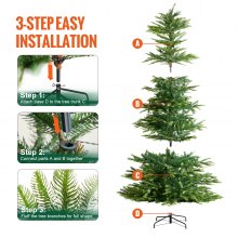 VEVOR Kerstboom 2,25m kunstkerstboom 700 LED's 1319 tips