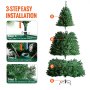 VEVOR Christmas Tree, 7.5ft Prelit Artificial Xmas Tree, Full Holiday Decor Tree with 550 Warm White LED Lights, 1346 Branch Tips, Metal Base for Home Party Office Decoration