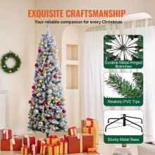 VEVOR Kerstboom 1,98m kunstkerstboom 250 LED's 814 tips