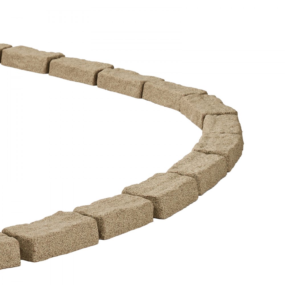 VEVOR Faux Stone Landscape Edging, 46.4 x 2.2 in Realistic Lawn Edging, Flexible Brick-Sized Garden Edging Border with Anchoring Spikes, Fade-Resistant Yard Edging for Driveways Walkway Beige