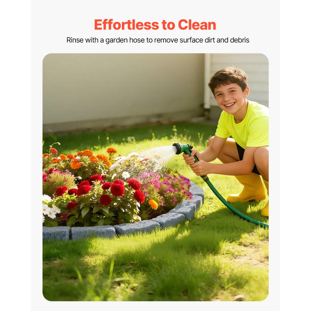 VEVOR Faux Stone Landscape Edging, 46.4 x 2.2 in Realistic Lawn Edging, Flexible Brick-Sized Garden Edging Border with Anchoring Spikes, Fade-Resistant Yard Edging for Driveways Walkway Grey