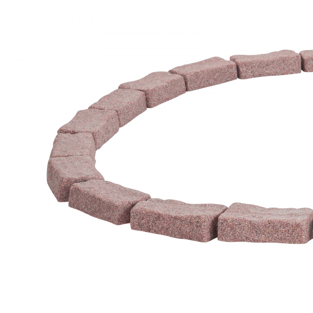 VEVOR Faux Stone Landscape Edging, 46.4 x 2.2 in Realistic Lawn Edging, Flexible Brick-Sized Garden Edging Border with Anchoring Spikes, Fade-Resistant Yard Edging for Driveways Walkway Brown