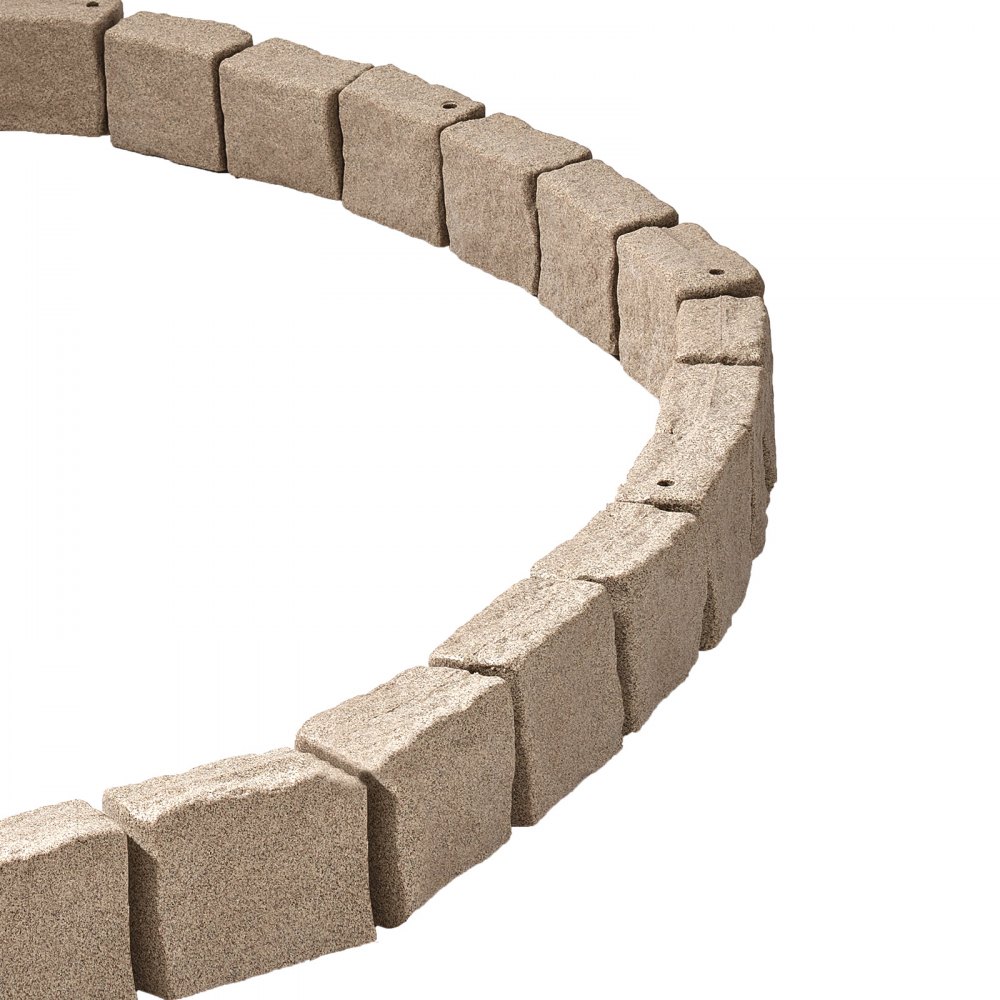 VEVOR Faux Stone Landscape Edging 46.8 x 3.9 in Realistic Lawn Edging, Flexible Brick-Sized Garden Edging Border with Anchoring Spikes, Fade-Resistant Yard Edging for Driveways Walkway Beige