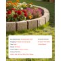 VEVOR Faux Stone Landscape Edging 46.8 x 3.9 in Realistic Lawn Edging, Flexible Brick-Sized Garden Edging Border with Anchoring Spikes, Fade-Resistant Yard Edging for Driveways Walkway Beige