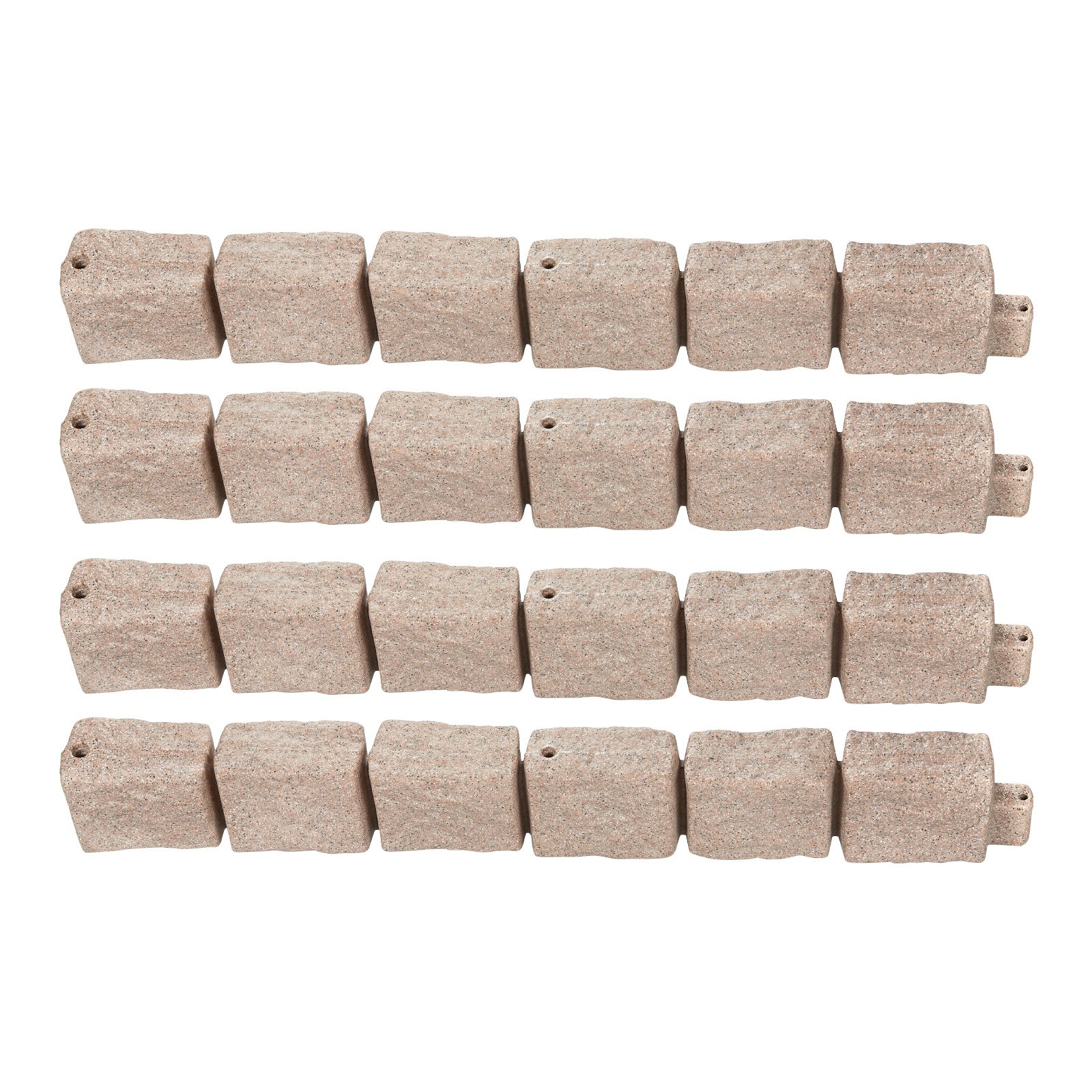 VEVOR Faux Stone Landscape Edging 46.8 x 3.9 in Realistic Lawn Edging, Flexible Brick-Sized Garden Edging Border with Anchoring Spikes, Fade-Resistant Yard Edging for Driveways Walkway Beige