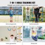 VEVOR Ninja Slackline Obstakels Set 2 x 17 m Slacklines, 500 lb laadvermogen Ninja Hindernissenparcours Buitenspeeltoestel Uitrusting voor achtertuinspeelgoed Trainingsuitrusting met 12 hindernissen