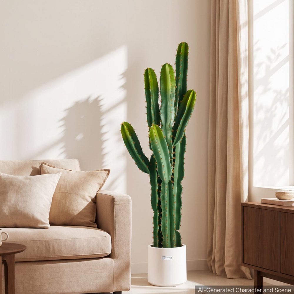 VEVOR 1x Kunstmatige Cactus 1524 mm hoog, nepzuilvormige cactus met pot, decoratieve kunstmatige cactus voor thuis, kantoor, tuin en bedrijf, EVA-MI3 materiaal, UV-bescherming, realistische textuur, gemakkelijk schoon te maken