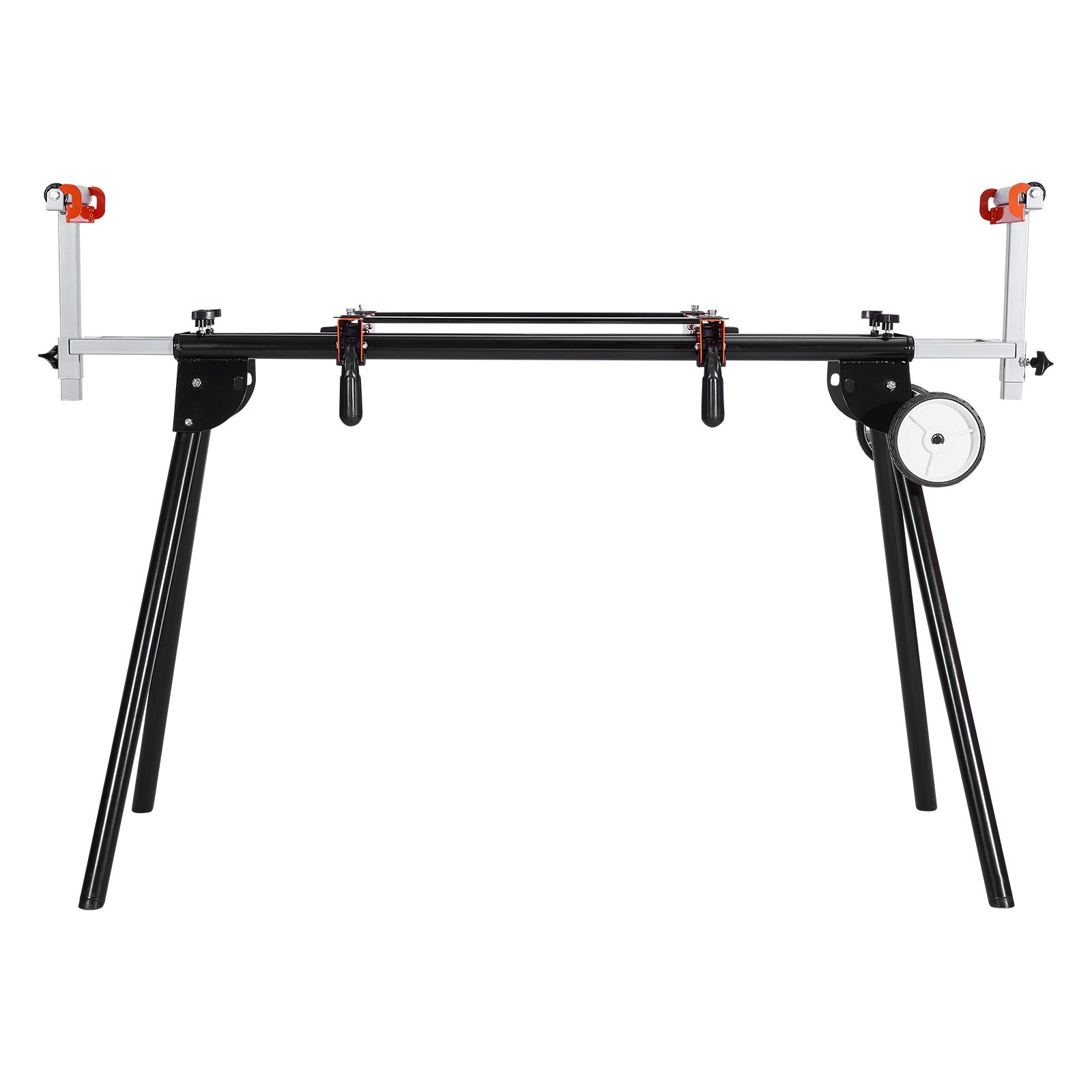 VEVOR Miter Saw Stand, 550lbs Load Capacity Steel Collapsible Stand for Miter Saw with One-piece Mounting Brackets Clamps, Adjustable Height and Length, Portable Compact and Folding Miter Saw Stand