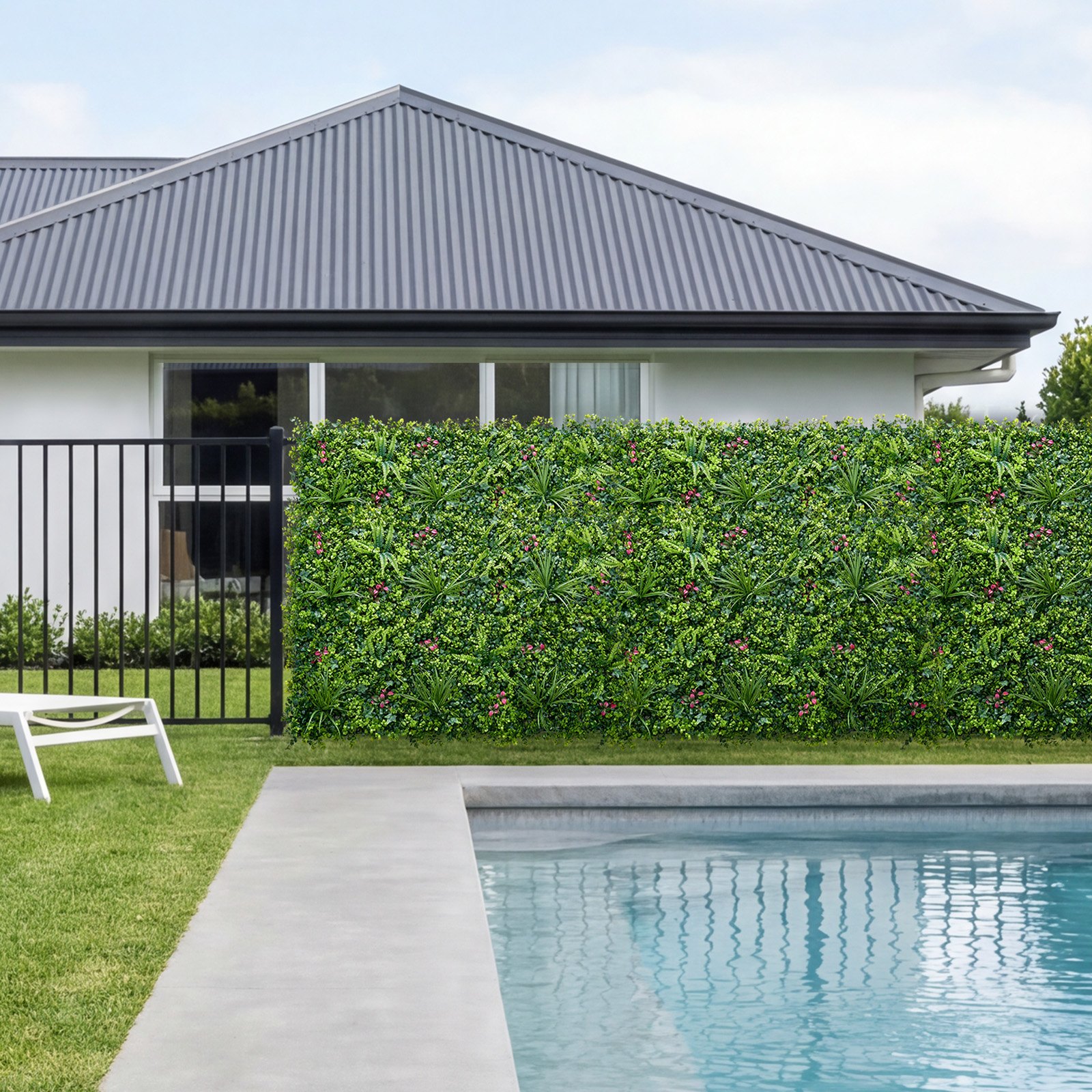 VEVOR Artificial Plant Wall, 12PCS 20 x 20 in Artificial Boxwood Panels, Greenery Backdrop Privacy Hedge Fence with Sun Protection, Fake Grass Wall Screen for Wedding, Indoor, Outdoor Garden, Backyard