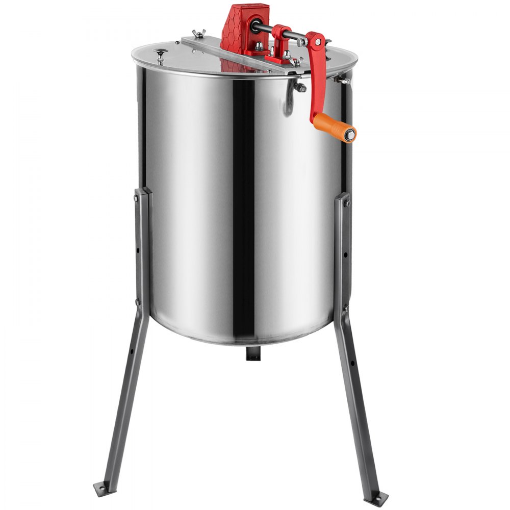 VEVOR 4 Frame Manual Honey Extractor Separator Stainless Steel Bee Extractor Stainless Steel Honeycomb Spinner Crank Beekeeping Extraction Apiary Centrifuge Equipment
