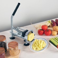 VEVOR Frietensnijder | Aardappelsnijder met 2 RVS messen 12,7/9,5mm | 36x15x20cm | Spaandersnijder voor pennen of hoeken | Groentensnijder voor aardappelen, groenten, fruit