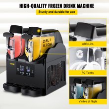 VEVOR Frozen Drink Machine 2x2,5L Commerciële Slush Machine 380W Margarita Machine Gemaakt van PC en ABS met Handig Bedieningspaneel en Snelle Koeling Perfect voor Ijzige Dranken Waaronder Vruchtensap