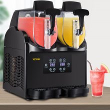 VEVOR Frozen Drink Machine 2x2,5L Commerciële Slush Machine 380W Margarita Machine Gemaakt van PC en ABS met Handig Bedieningspaneel en Snelle Koeling Perfect voor Ijzige Dranken Waaronder Vruchtensap