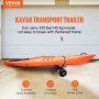 VEVOR kajaktrolley kanotrolley van aluminiumlegering 655x305x310mm tot 145kg draagvermogen dubbele riem designaccessoires voor boottrolley kajak kanotransportwagen trolley surftrolley boottrailer vouwboot