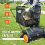 VEVOR Push Lawn Sweeper, 21inch Leaf & Grass Collector, Strong Plastic Wheels & Heavy Duty Thickened Steel Durable to Use with Large Capacity 3.5 cu. ft. Mesh Collection Hopper Bag, 2 Spinning Brushes