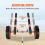VEVOR Kajakkar Kanokar Gemaakt van aluminiumlegering 800x751x470mm Laadvermogen tot 204kg 30cm Rubberen wielen 170-440mm Verstelbaar Voor Bootkar Kajak Kano Transportkar Trolley Surfkar Boottrailer